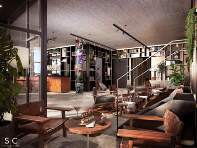 Le bar coffee-shop au rez-de-chaussée du futur ibis styles Paris Villejuif